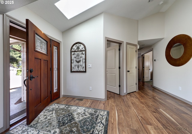 9312 NE 30th Ave, Vancouver, WA 98665 - entrance foyer with light wood-style flooring, a skylight, and high vaulted ceiling