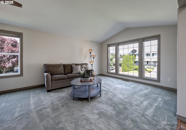 9312 NE 30th Ave, Vancouver, WA 98665 - living area with vaulted ceiling and carpet flooring