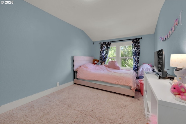 683 Laurel, Junction City, OR 97448 - bedroom featuring vaulted ceiling, carpet flooring, and baseboards