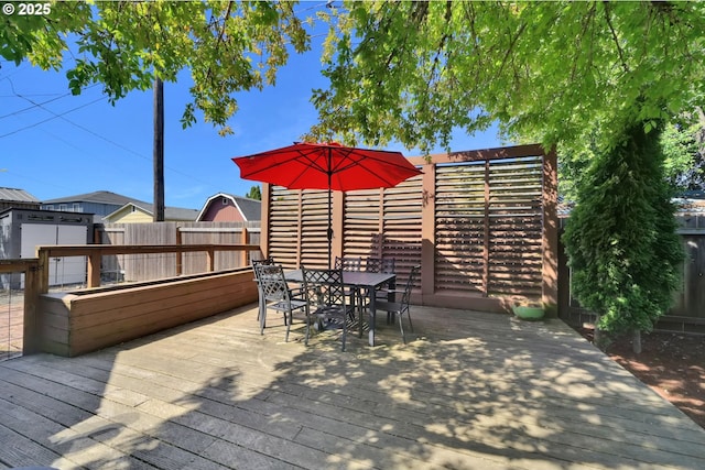 683 Laurel, Junction City, OR 97448 - wooden deck featuring outdoor dining space
