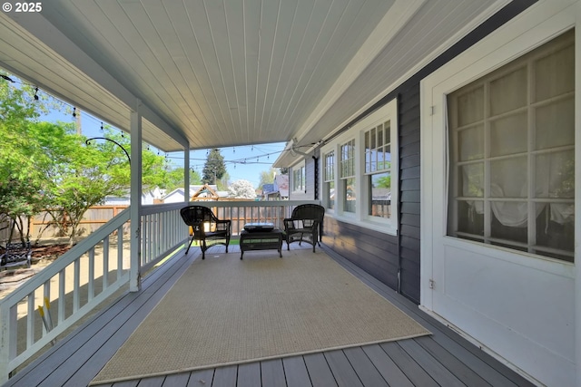 683 Laurel, Junction City, OR 97448 - wooden deck with an outdoor hangout area