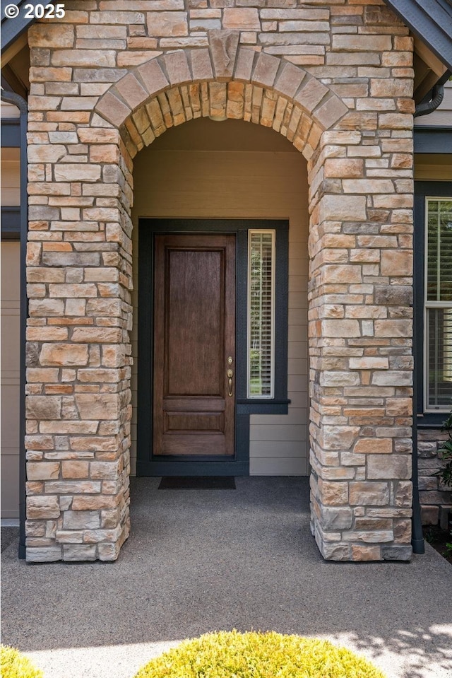 2814 NW Hill St, Camas, WA 98607 - doorway to property with stone siding