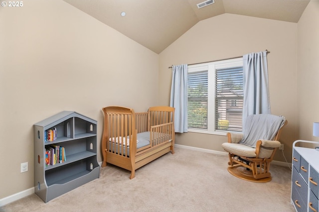 2814 NW Hill St, Camas, WA 98607 - carpeted bedroom featuring lofted ceiling and baseboards