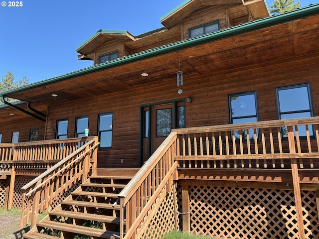 163 Goldenpine, Goldendale, WA 98620 - wooden deck with stairway