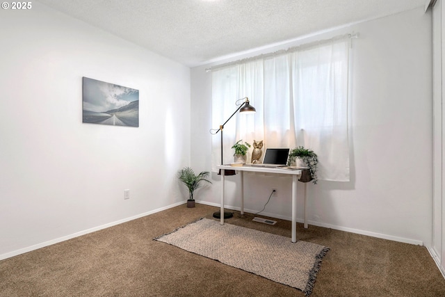 9259 SE Clay St, Portland, OR 97216 - carpeted home office with baseboards and a textured ceiling