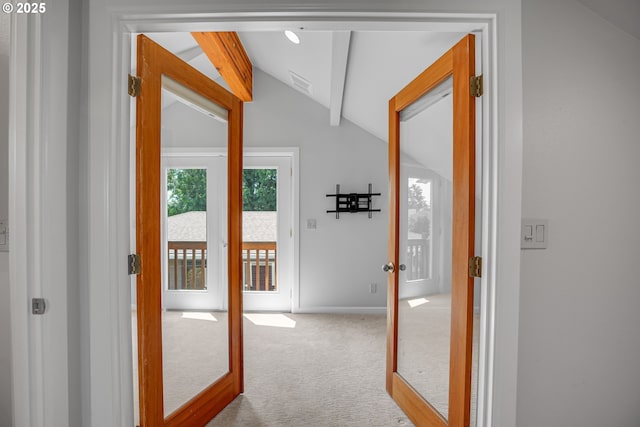 1605 NE 76th Ave, Portland, OR 97213 - hall featuring carpet floors and french doors