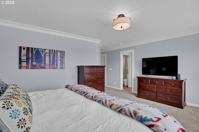 14670 SW 78th Ave, Tigard, OR 97224 - carpeted bedroom with ornamental molding, a textured ceiling, and baseboards