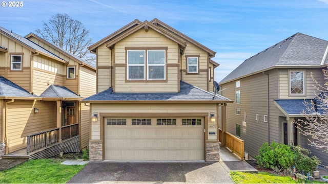 14670 SW 78th Ave, Tigard, OR 97224 - craftsman house with an attached garage, asphalt driveway, and roof with shingles