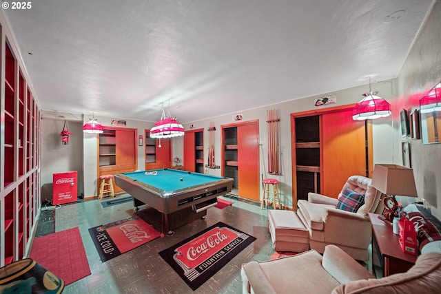 recreation room with pool table