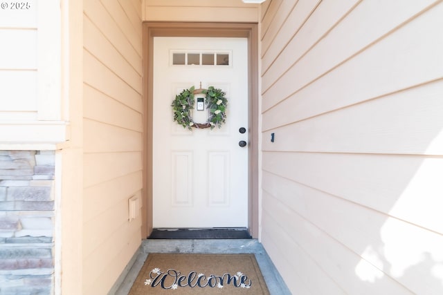 view of doorway to property