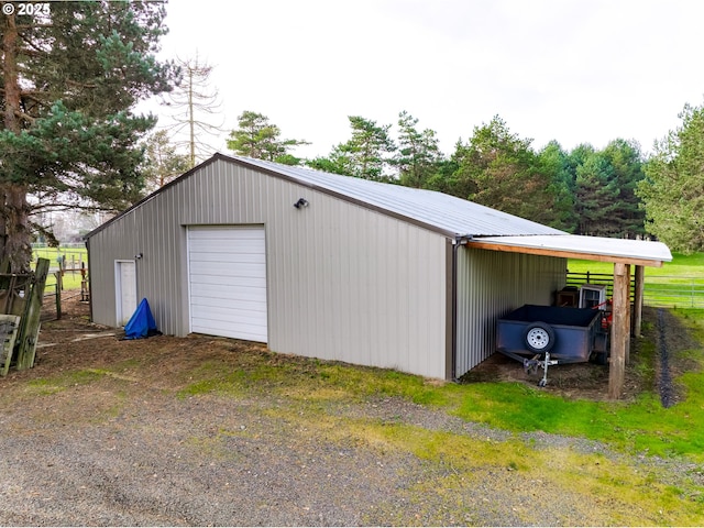 garage with a carport