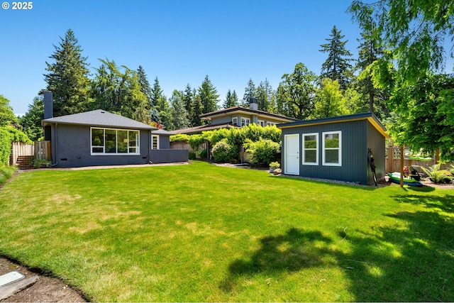 17787 Kelok Rd, Lake Oswego, OR 97034 - back of property with a chimney and an outdoor structure