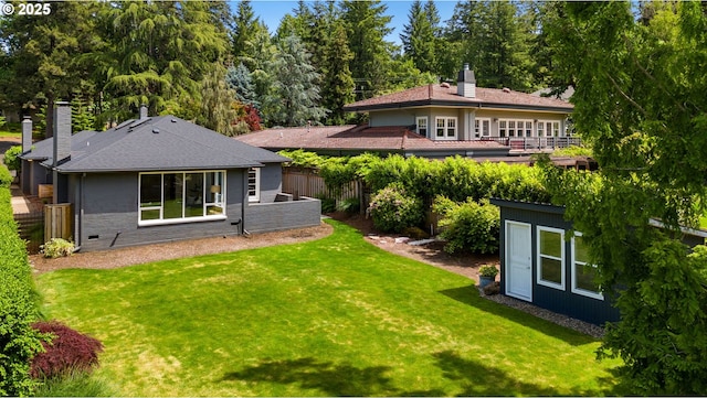 17787 Kelok Rd, Lake Oswego, OR 97034 - rear view of house with a chimney
