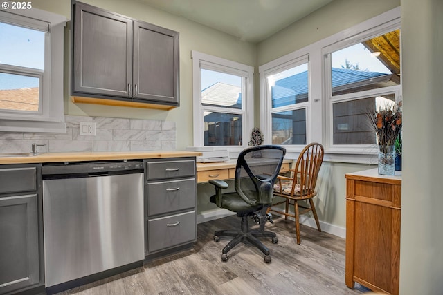 office featuring light hardwood / wood-style floors