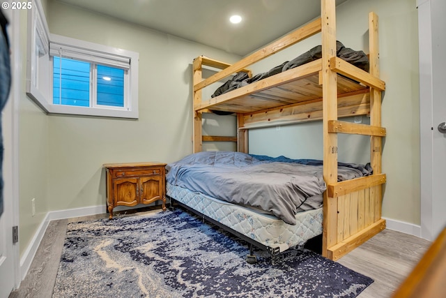 bedroom featuring light hardwood / wood-style flooring