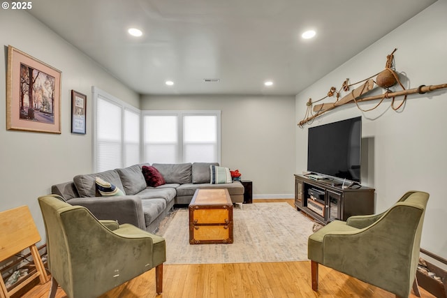 217 N Molalla Ave, Molalla, OR 97038 - living area featuring wood finished floors and recessed lighting
