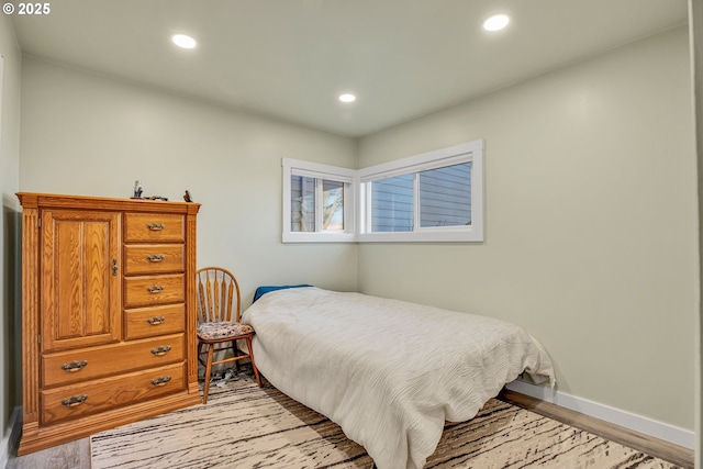 bedroom featuring light hardwood / wood-style flooring