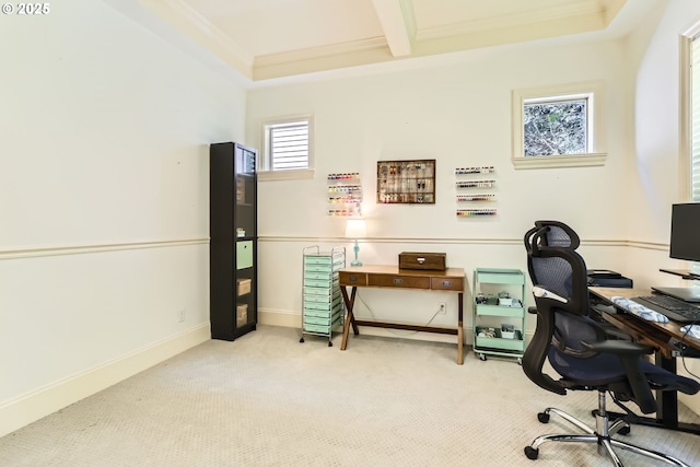 13902 SW Andrew Ter, Portland, OR 97224 - carpeted home office with ornamental molding and baseboards