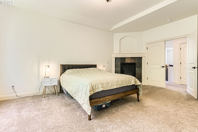 13902 SW Andrew Ter, Portland, OR 97224 - carpeted bedroom with vaulted ceiling and a fireplace