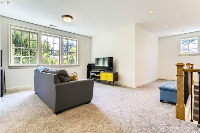 13902 SW Andrew Ter, Portland, OR 97224 - carpeted living area featuring baseboards and recessed lighting