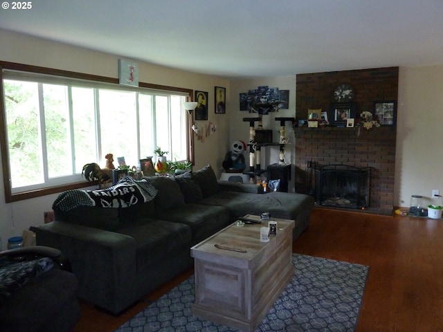 22225 SE Peggy Ann Dr, Damascus, OR 97089 - living area with wood finished floors and a fireplace