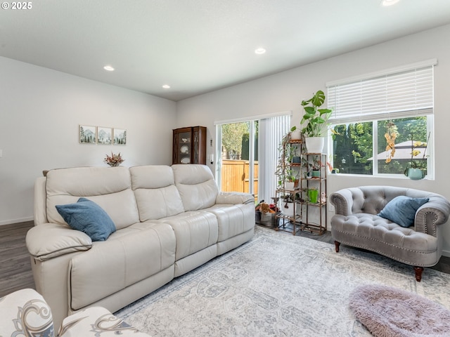 1939 NE 117th Ct, Vancouver, WA 98684 - living room with baseboards, recessed lighting, and wood finished floors
