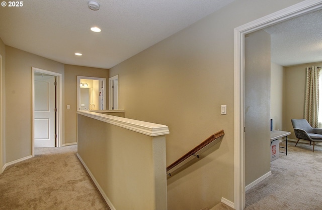 10201 NE 46th Ave, Vancouver, WA 98686 - hall with an upstairs landing, carpet floors, recessed lighting, and a textured ceiling