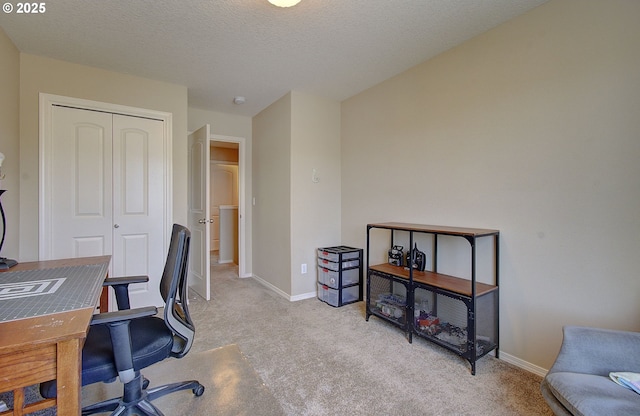10201 NE 46th Ave, Vancouver, WA 98686 - home office with light carpet, baseboards, and a textured ceiling