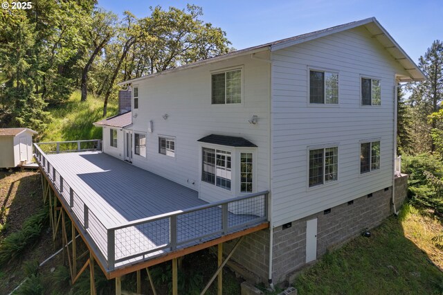 416 Elmar Dr, Winchester, OR 97495 - rear view of property with a deck and crawl space