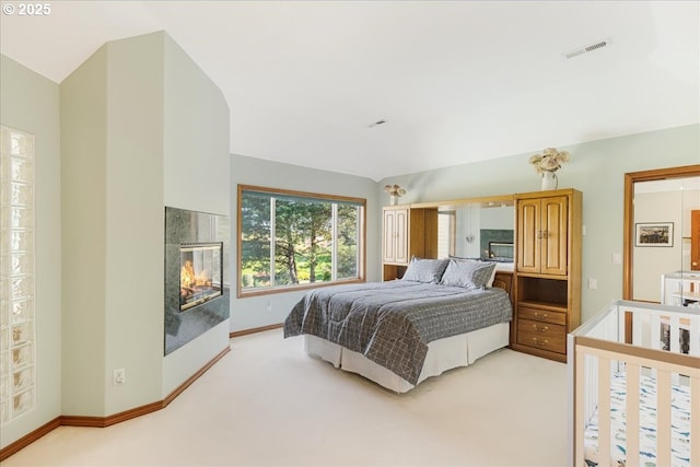 300 SE Arrow Creek Ln, Gresham, OR 97080 - bedroom with light colored carpet, a fireplace, and baseboards