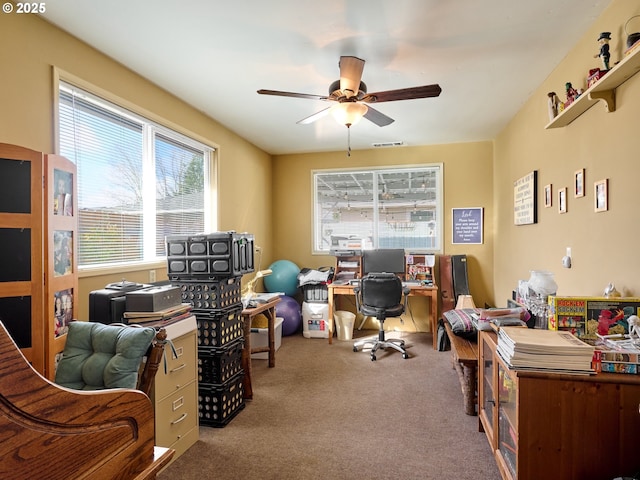427 E Clackamas Cir, Woodburn, OR 97071 - office with carpet, visible vents, and a ceiling fan
