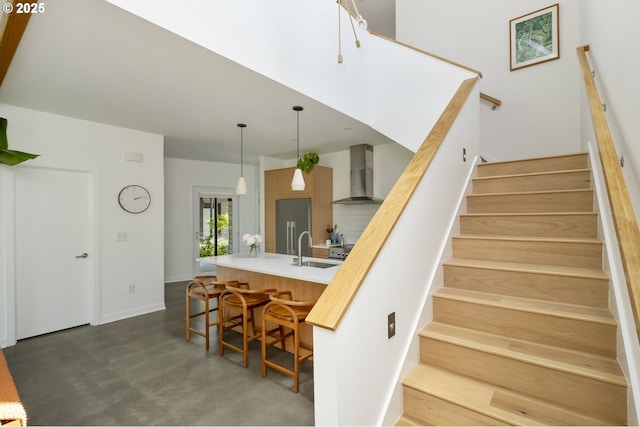 4889 NE Going St, Portland, OR 97218 - staircase featuring baseboards