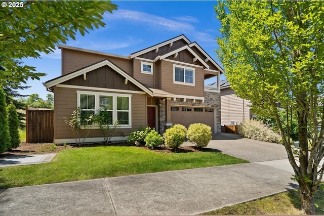 21615 SW Derby Ter, Sherwood, OR 97140 - craftsman-style house featuring board and batten siding, driveway, a garage, and stone siding