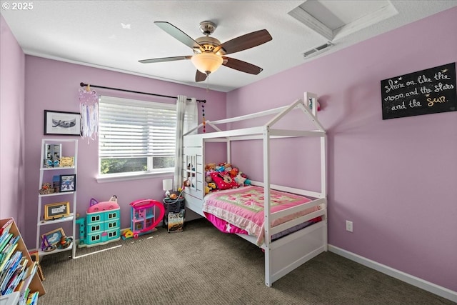 21615 SW Derby Ter, Sherwood, OR 97140 - bedroom featuring attic access, carpet flooring, ceiling fan, and baseboards