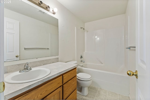 1222 Laurel Ct, Sweet Home, OR 97386 - full bath with vanity, toilet, shower / washtub combination, and tile patterned floors