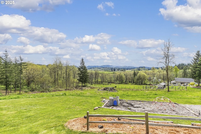 39313 NE 143rd Pl, Amboy, WA 98601 - view of yard featuring a rural view, fence, and a wooded view