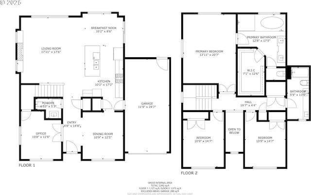 2608 N Winchell St, Portland, OR 97217 - floor plan / room layout