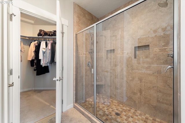 bathroom with an enclosed shower