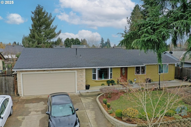 ranch-style home with a garage