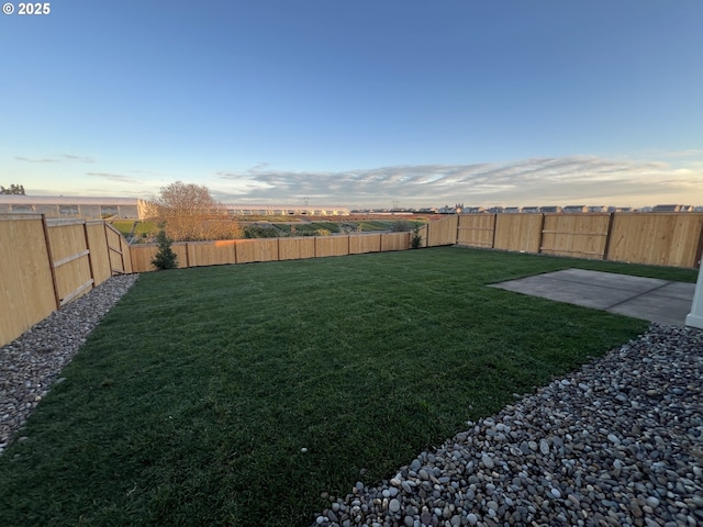 view of yard at dusk