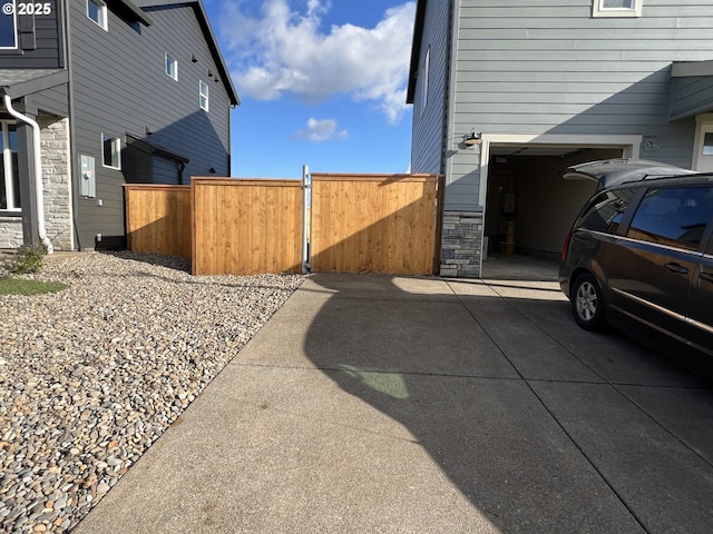 view of yard featuring a garage