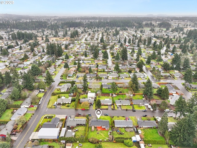 drone / aerial view with a residential view