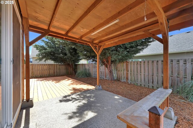 view of patio featuring a fenced backyard