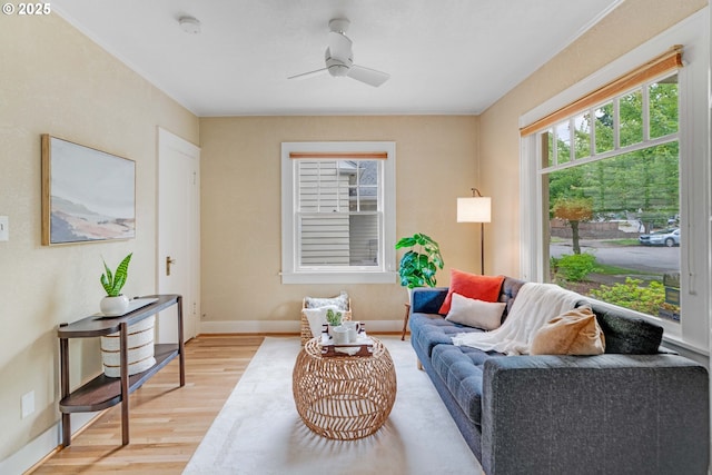 2951 NE 35th Ave, Portland, OR 97212 - living area with light wood-style floors and ceiling fan