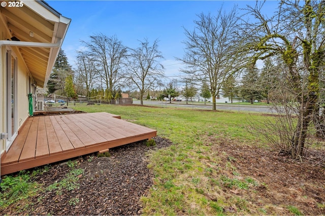 view of yard with a deck