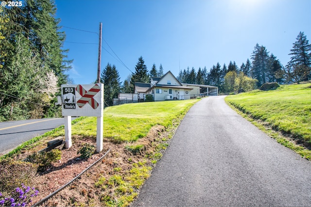 view of asphalt road
