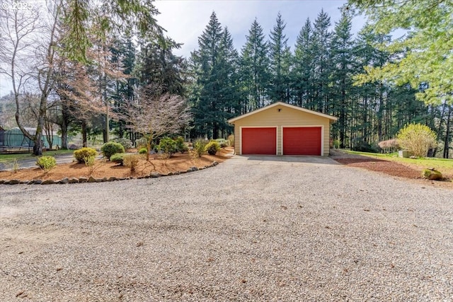 detached garage with driveway
