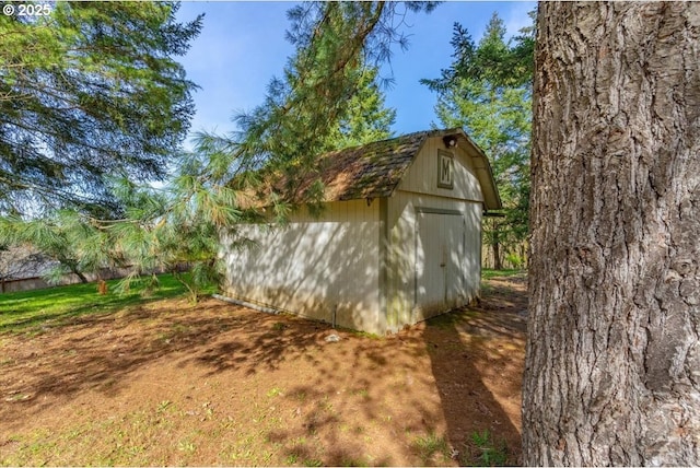view of shed