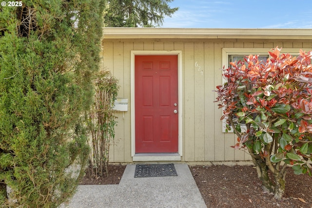 view of exterior entry