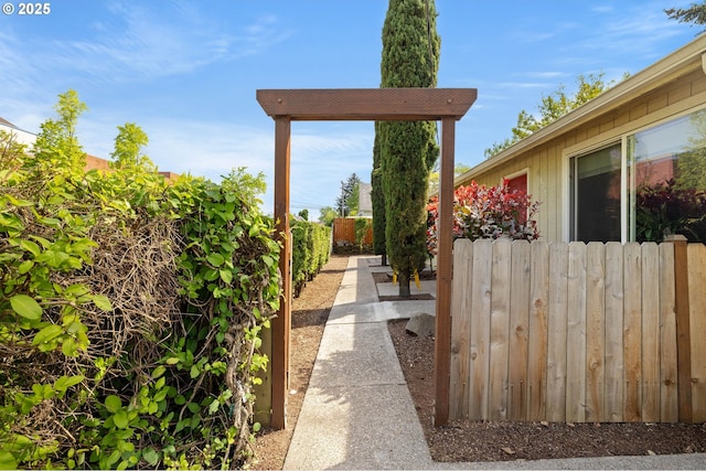 view of yard featuring fence